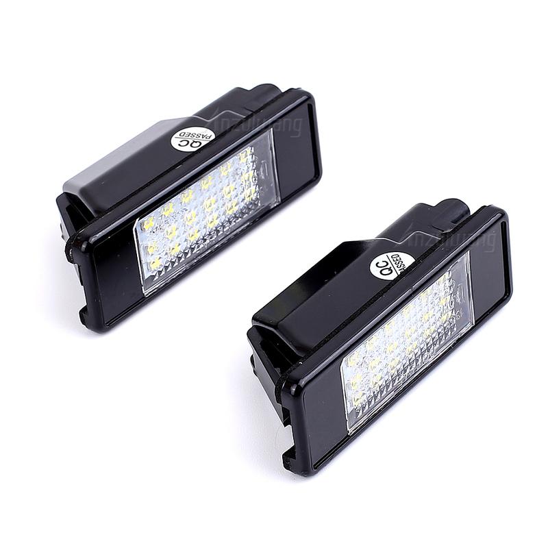 For Peugeot 106 207 307 308 406 407 508 For CITROEN C3 C4 C5 C6 C8 2x 6000K Car Rear 18 LED SMD License Number Plate Light Lamp