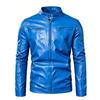 Mens PU Leather Biker Jacket Slim Fit Stand Collar Zipper Casual Streetwear 2026