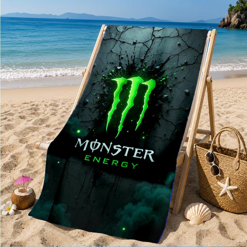 Пляжное полотенце Monster Drink, Супермягкая микрофибра, Идеальный подарок для нее/него, На день рождения, Для бассейна, пляжа, путешествий, Декор пляжной вечеринки