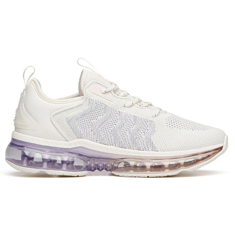 Anta Lightweight Shock Absorbing Mesh Running Shoes Women Sneakers White Purple 922135505-2