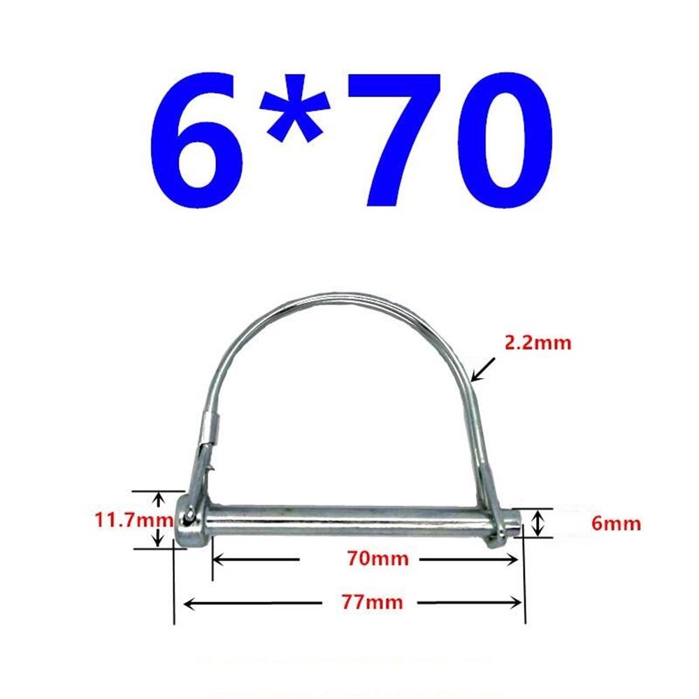 10 шт. Стопорный штифт с проволочным замком, Стопорный штифт с валом из углеродистой стали, Стопорный штифт с проволочным замком в виде круглой петли для гусеничной фермы и газона(6*50)
