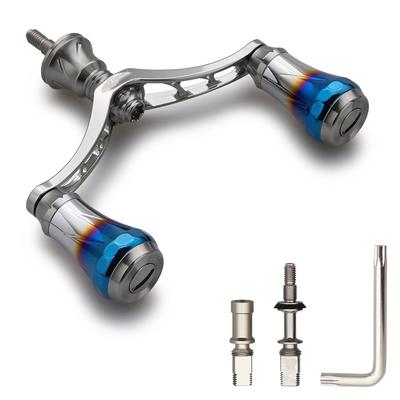 HEIGHTEN Ручка катушки Авиационный алюминий Shimano Daiwa Универсальная Спиннинговая катушка для Arch Aurora V3.0 80/98мм (Оружейный металл, 80мм) (497)