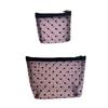 Heart Transparent Mesh Makeup Bag Black/Pink Lipstick Organizer Bags Ladies Toiletry Storage Bag