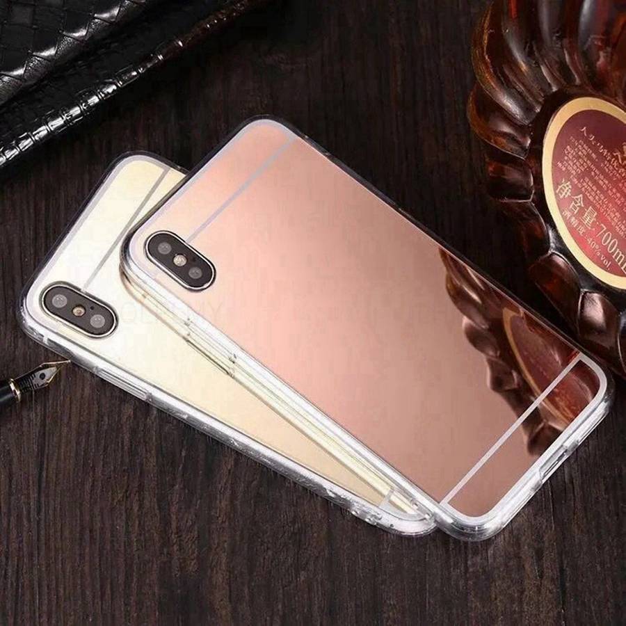 Зеркало для макияжа Блестящий силиконовый чехол Для Apple iPhone 17 16E 15 14 13 11 12 16 Pro Max Vivo V23 5G V27 Y20 Y11S Y31 Y72 Y21 Y33S Y53S Y36 Y35 V30 Чехол