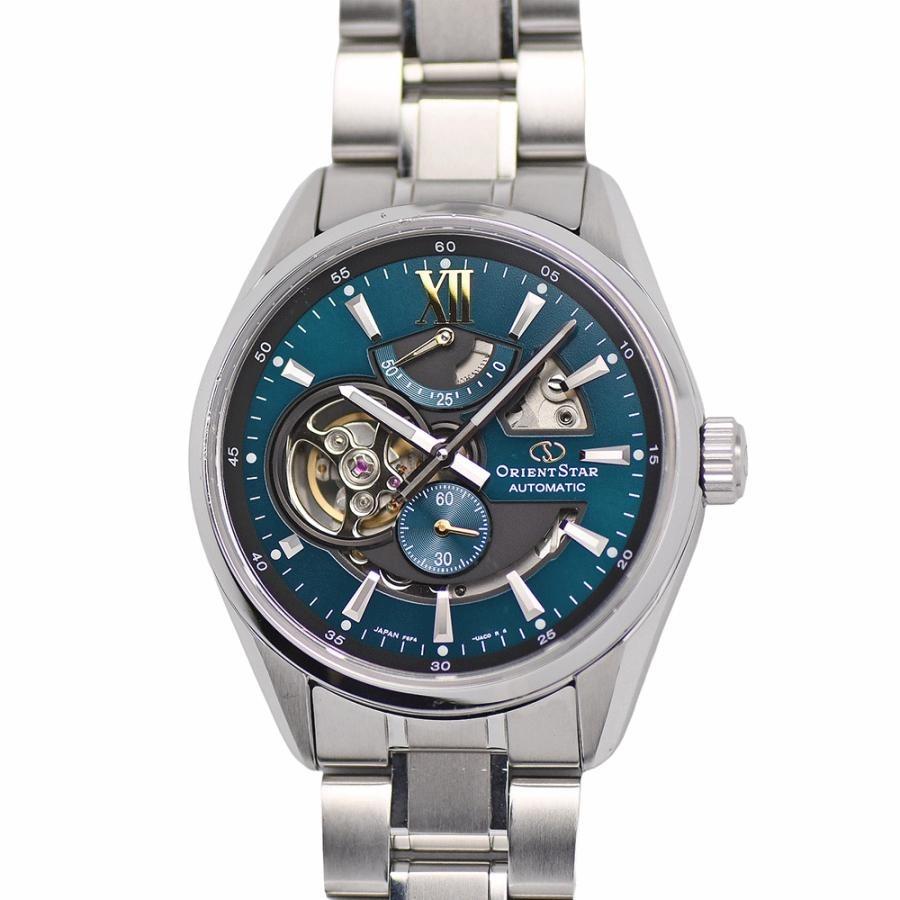 Orient RK-AV0114E Коллекция Star Contemporary Современные скелетоны Мужские автоматические часы Зеленый циферблат Полированный корпус