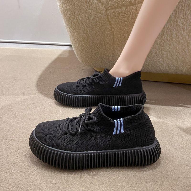 Женская обувь для бега, спортивная обувь для мужчин, спортивные сетчатые дышащие кроссовки на высокой платформе, черные вулканизированные легкие, новые в размере 39