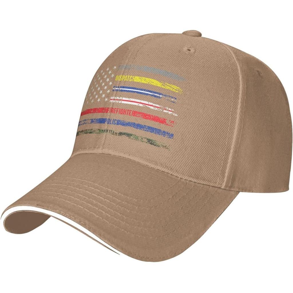 First Responder Thin Line American Flag Baseball Cap Polyester Adjustable Trucker Hat Casual Sun Hat