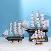 Wooden Pirate Ship Model: Small Boat Ornament for Office or Room Decoration
