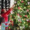 10PCs 5cm Wooden Christmas Ornaments Kids Toys For Chirstmas Tree Hanging Pendants Xmas DIY Decoration For Home Party New Year