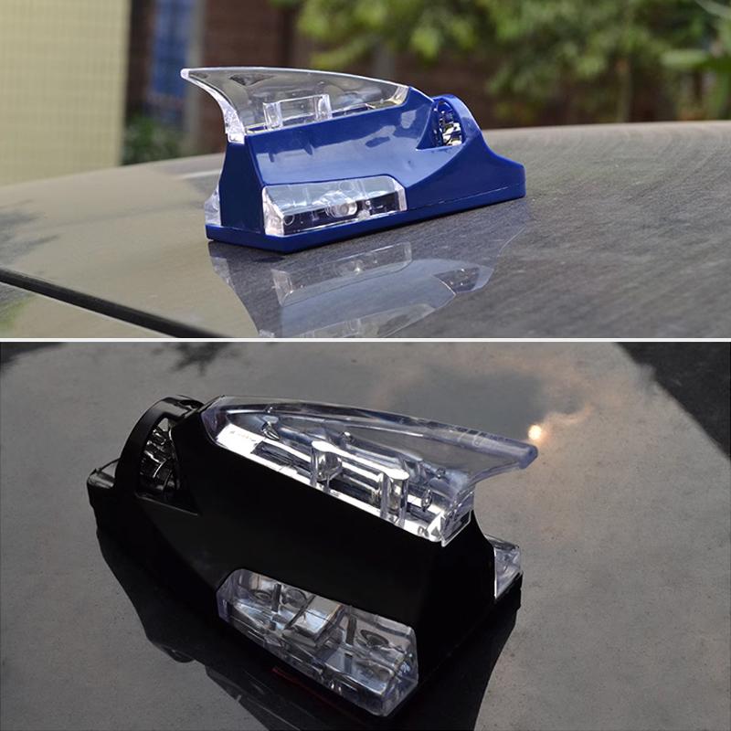 Car Shark Fin Antenna Solar Warning Lights No Wiring
