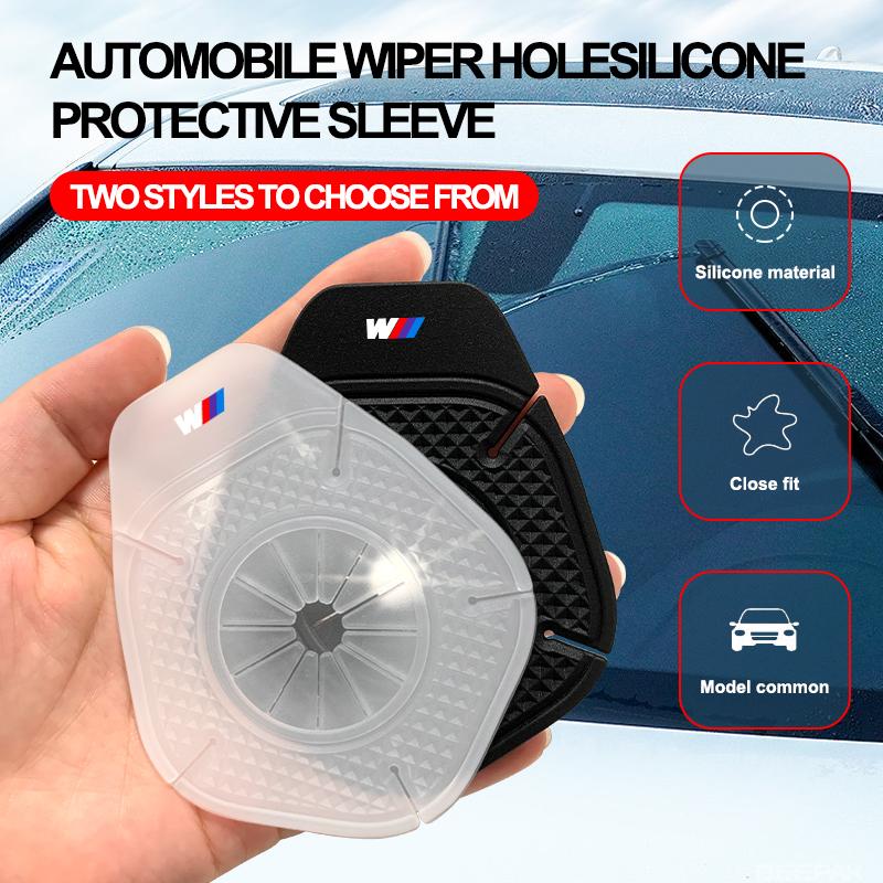 2Pcs M LOGO Badge Car Windshield Wiper Protective Cover Dust Wiper For BMW X7 X3 X4 X5 X6 3 4 5 6 7 Series Z4 M M3 M5 M6 E38 E39 E46 E53 E60 E61 E64