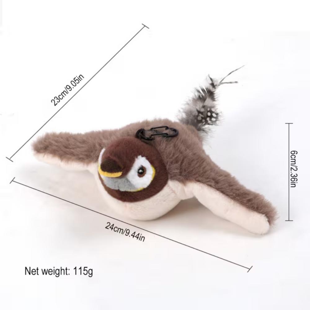 Detachable charging and touch toys, flight interaction with automatic wing-flapping, simulated sparrow pet cat toys