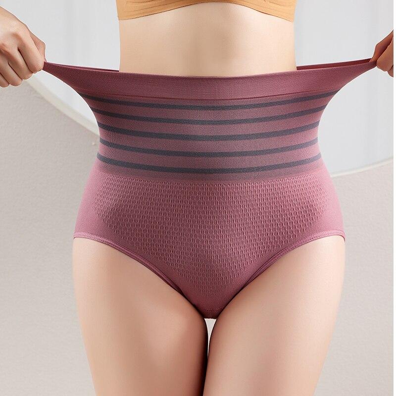 Flarixa Трусики с высокой талией и плоским животом, бесшовные утягивающие женские трусики, удобные полосатые трусы, корректирующее фигуру, нижнее белье