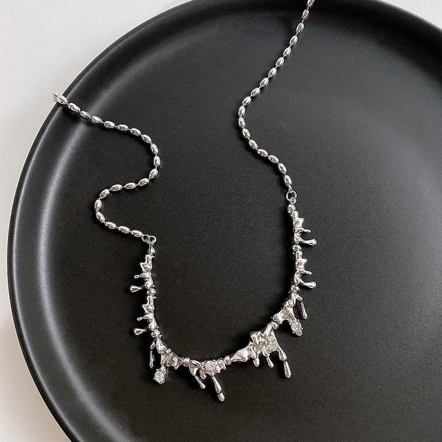 17KM Серебряный цвет лунный камень кулон ожерелья для женщин модный кристалл циркон крест капля воды ожерелье асимметричный ювелирный подарок