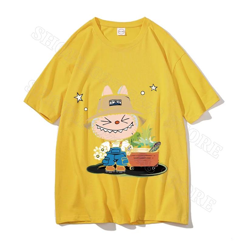 Labubu Унисекс Одежда Женская Футболки Милая Одежда Мультфильм Аниме Графический Принт Футболка Крутые Удобные Топы Подарок Для Вечеринки Унисекс