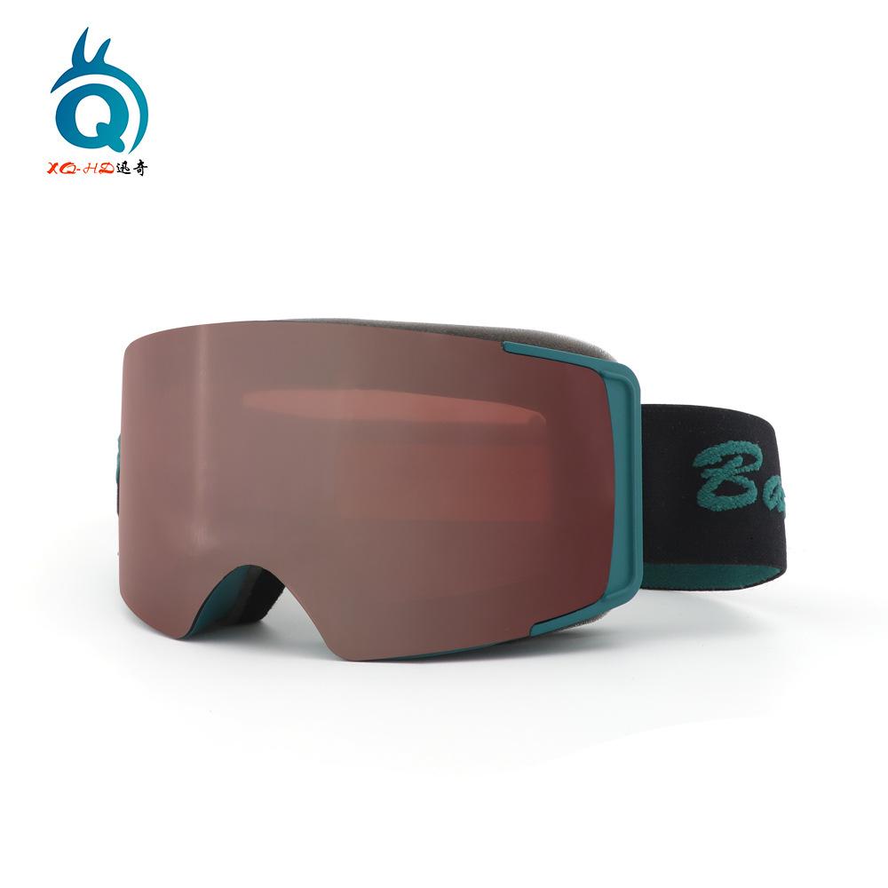 European and American ski goggles with magnetic cylindrical lens, double-layer anti-fog, unisex ski glasses, outdoor windproof and snowproof goggles