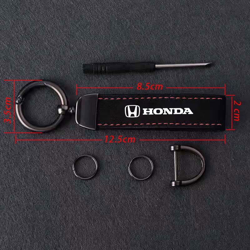 Suede Leather Car Keychain Key Logo Ring Accessories For Honda Civic Fit Jazz Accord Pilot CRV Odyssey Passport City Shuttle HRV LV4