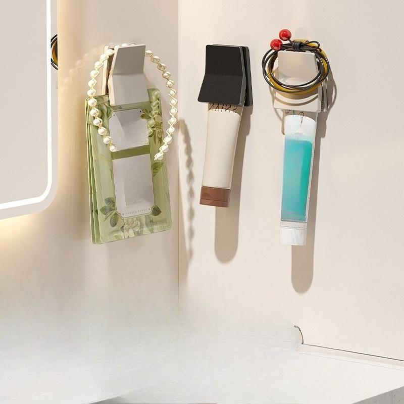 Кухонный зажим для герметизации, Зажим для хранения на защелке, Настенный держатель для шляп для ванной комнаты без сверления, Зажим для хранения зубной пасты