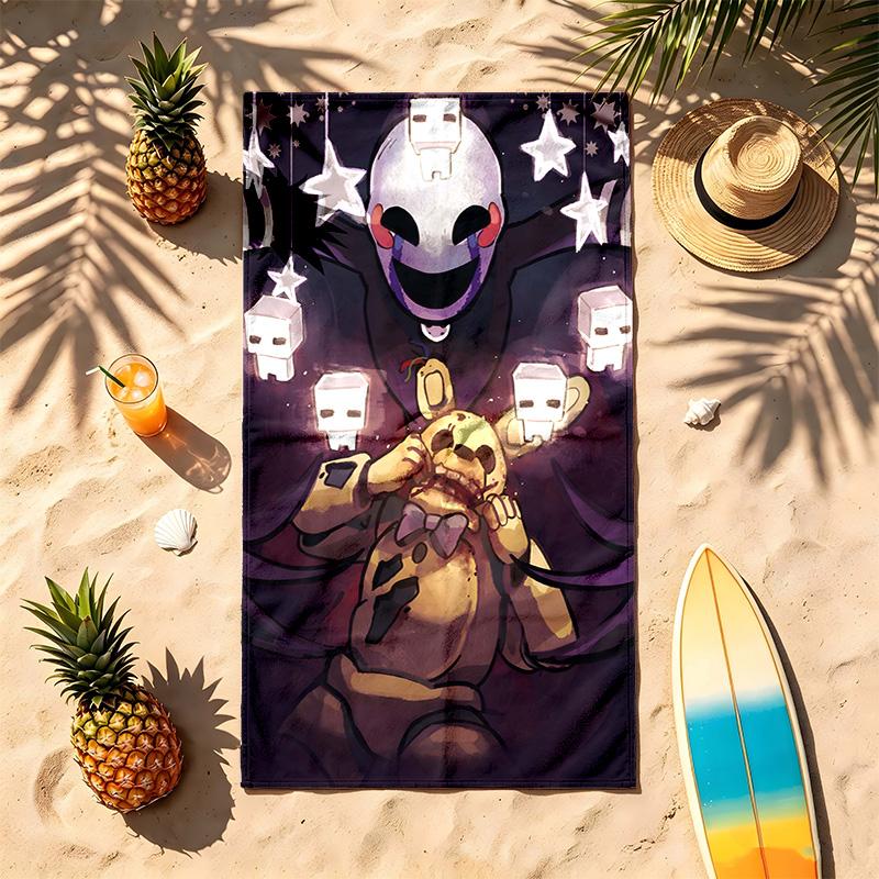 FNAF (1) Тема Полотенце для пляжа Устойчивое к песку Мягкое и удобное Подходит для бассейна, кемпинга, йоги и дайвинга Дорожное