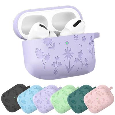 Для чехла для Airpods Pro 3 с набором для чистки, цветочный гравированный противоударный полностью защитный чехол-накладка с брелком для Airpods Pro 3-го поколения