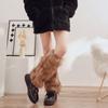 Women Furs Leg Warmer Winter Furry Long Boot Cuffs Fuzzy Shoe Cover Party Costume for Holiday Festival Performances Play