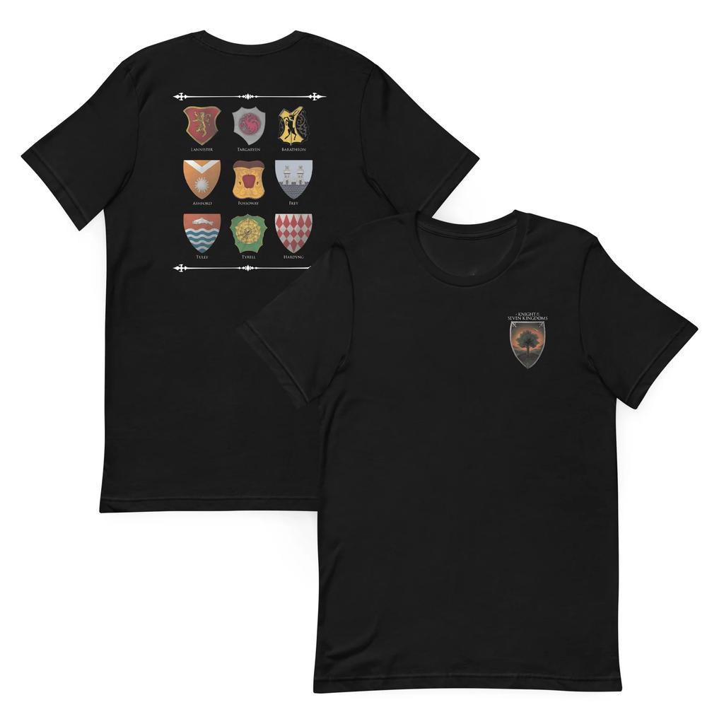 A Knight Of The Seven Kingdoms Tshirt Kingdom Shields Fashion Sports Pure Cotton Unisexs Tshirt Kids Clothing Tee Y2k Unisex