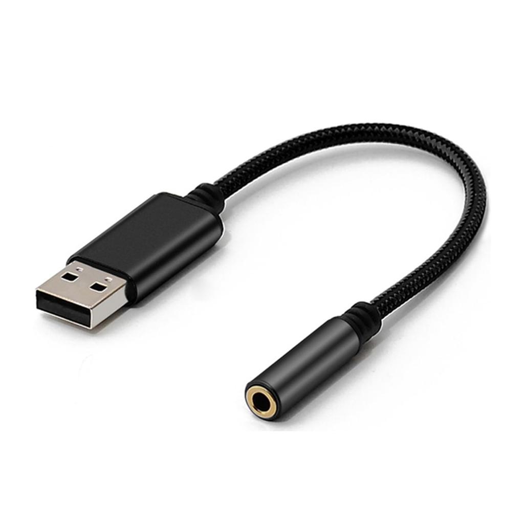 Кабель-переходник USB-аудио Внешняя звуковая карта USB Адаптер-переходник USB-штекер-гнездо 2 шт. Совместимость с голосовыми вызовами TRRS Plug and Play