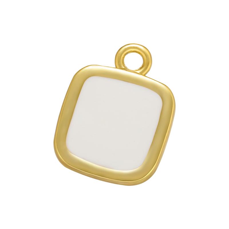 ZHUKOU Geometric Square Enamel Pendant Candy Drop Oil charms for DIY Handmade Earrings Jewelry Accessories VD973