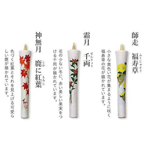 Иллюстрированные свечи Daiyo, Цветочный набор A на двенадцать месяцев