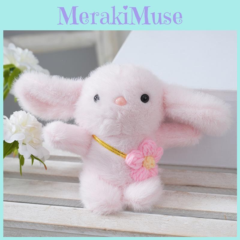 Rabbit Flower Plush Keychain Cartoon Pendant Backpack Decorations Gift Kids