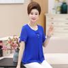 Летняя рубашка среднего возраста, женский топ, большая летняя женская свободная футболка среднего возраста, шифоновая рубашка с короткими рукавами