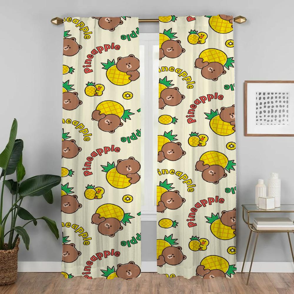 Elegant Room Curtains for Living Room L-LINE Partition Home Interior Curtains 2 Pieces Halloween Decoration Window Curtain Child