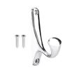 Modern Wall Mounted Coat Hook Bathroom Cloakroom Closet Clothes Rack Holder Hooks(Matte Chrome)