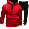 Spring Autumn Men's Sweatshirt Suit Letter Printed Zipper Pockets Hoodie+Drawstring Sweatpants Fashion Oversize Male 2Pcs Set