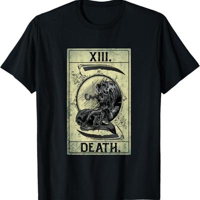 СМЕРТЬ КАРТА ТАРО XIII РУБАШКА ПСИХО ОККУЛЬТНАЯ ФУТБОЛКА Футболка