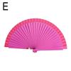Vintage Chinese Style Hand Held Folding Fan Pure Color Home Performance Props Wedding Crafts Wood Party Custom Fan Decor Da B0T5
