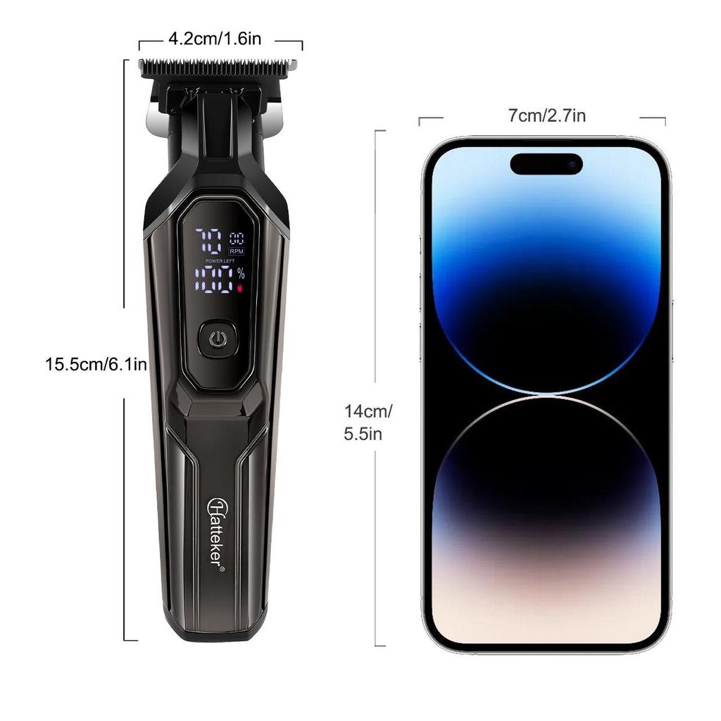 Hatteker Многофункциональная машинка для стрижки волос с цифровым дисплеем, несколько насадок-гребней, 3 варианта цвета для мужского груминга