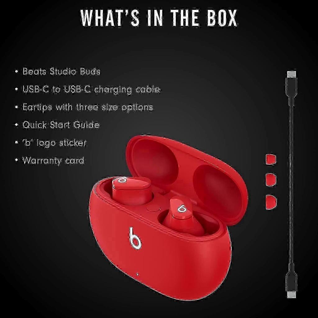 2025 Studio Buds - Полностью беспроводные наушники с шумоподавлением - Совместимы с Apple и Android - Красные