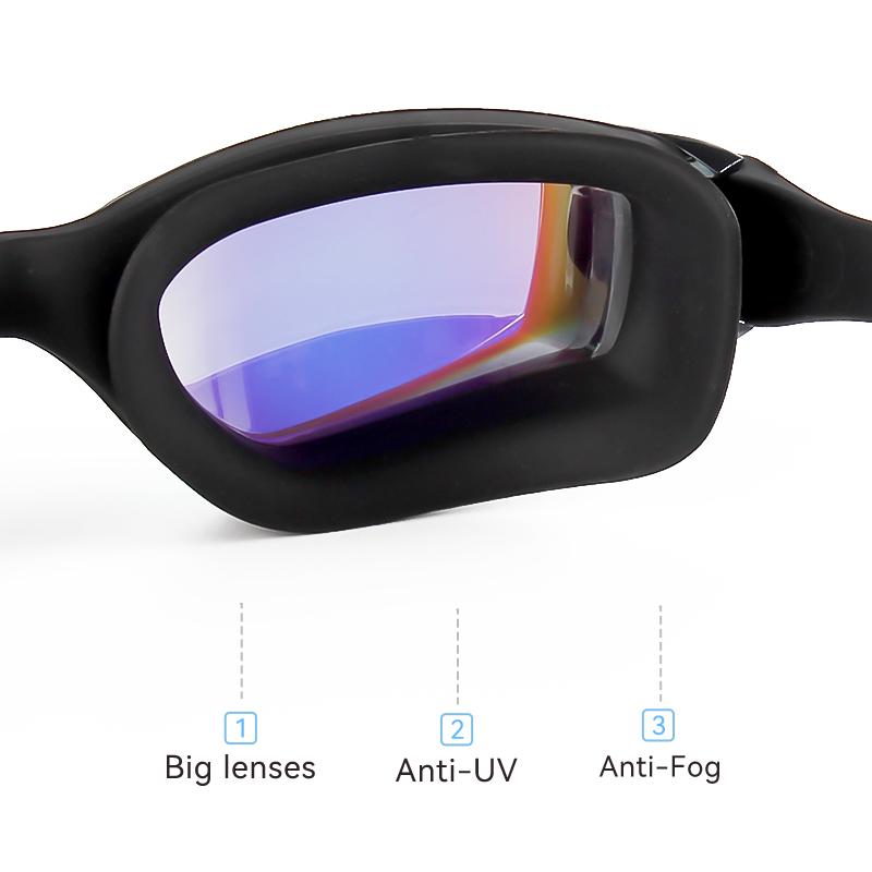 Adult Silicone Strap High Definition Goggles PC Lens Swimming Glass Water-Proof Swim Goggles Anti-fog Silicone Swim Goggle