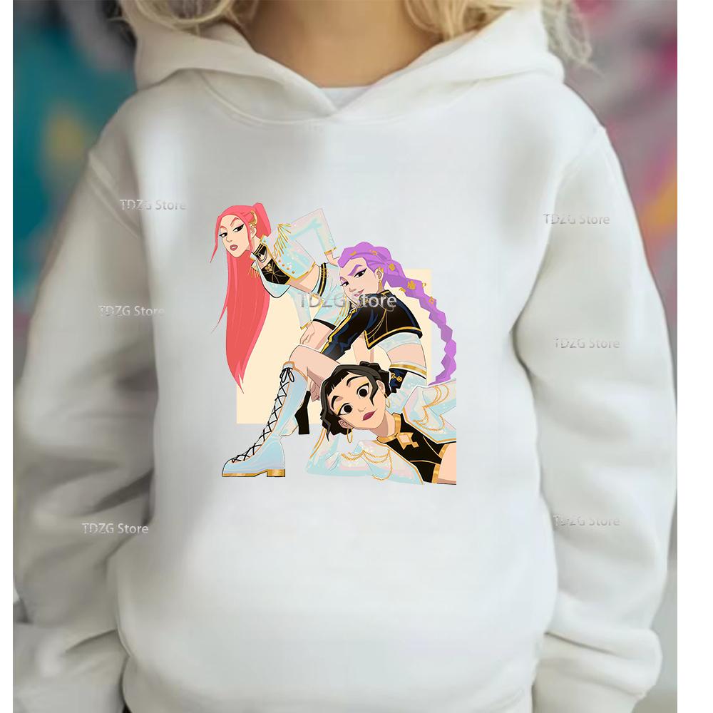 Толстовки и свитшоты Детская мода Девичья группа K-Pop Охотник на демонов Принт Повседневный Спортивный Мальчик Девочка Флис Пуловер Худи Детская одежда с длинным рукавом