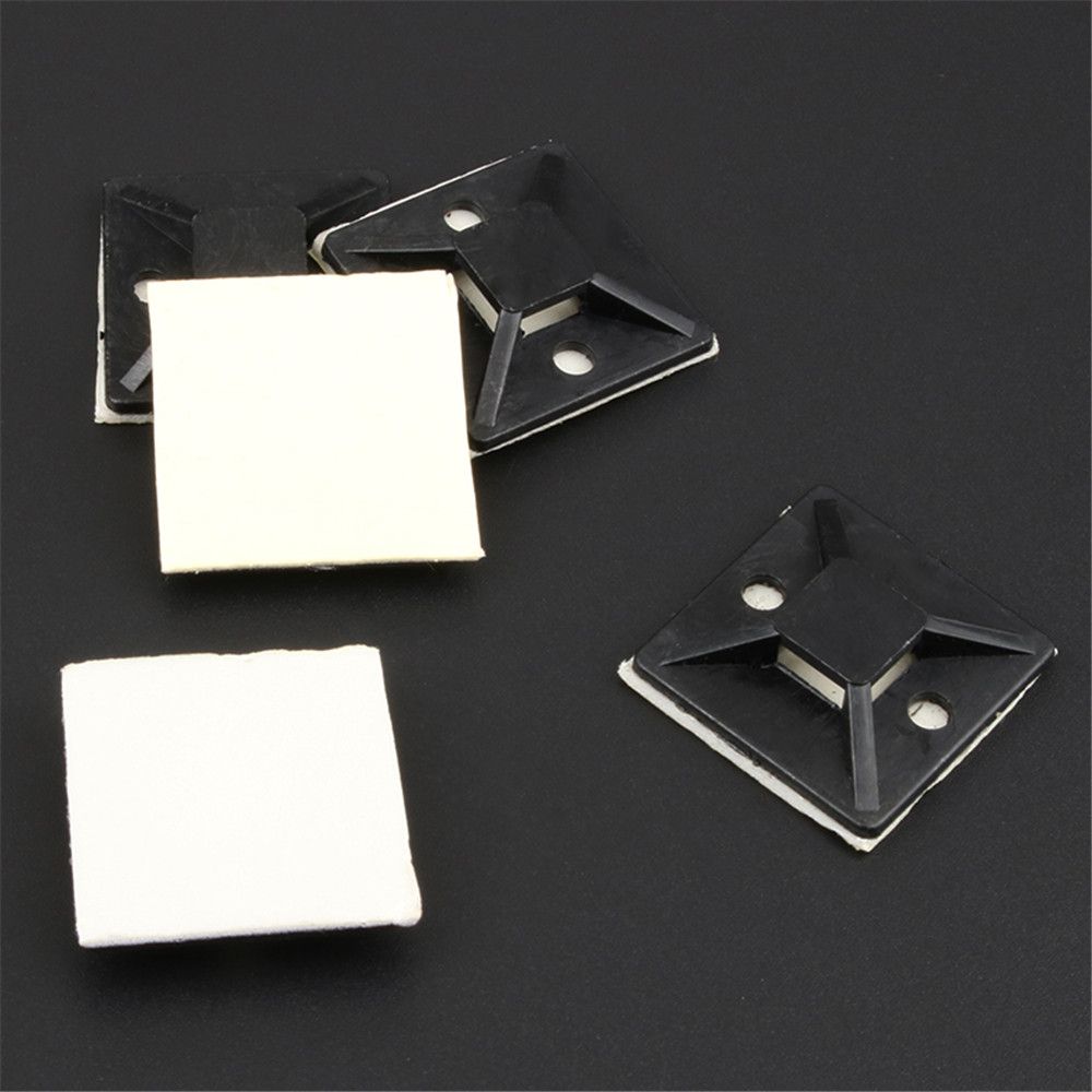20x20mm Mount Wall Holder Car Self Adhesive Cable Tie Base Zip Tie Base Cable Holder Removable