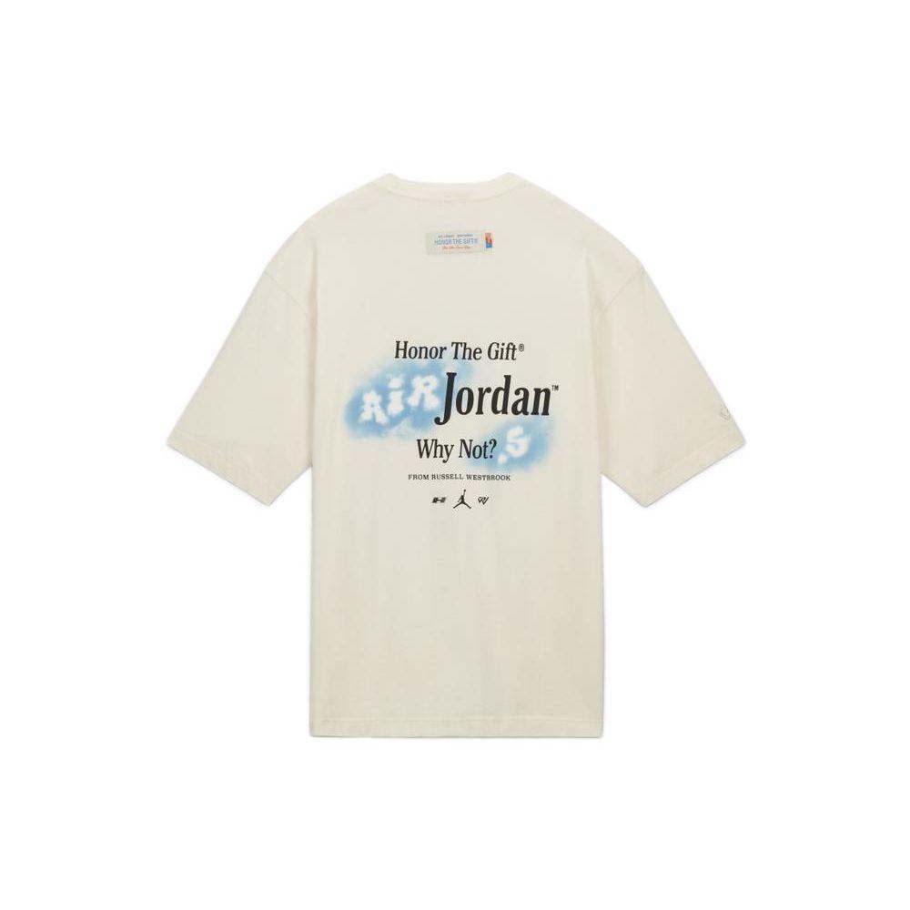 Jordan HTG Collaboration Series SS22 Хлопковая футболка с принтом и вышивкой Мужские топы цвета слоновой кости DJ7978-110