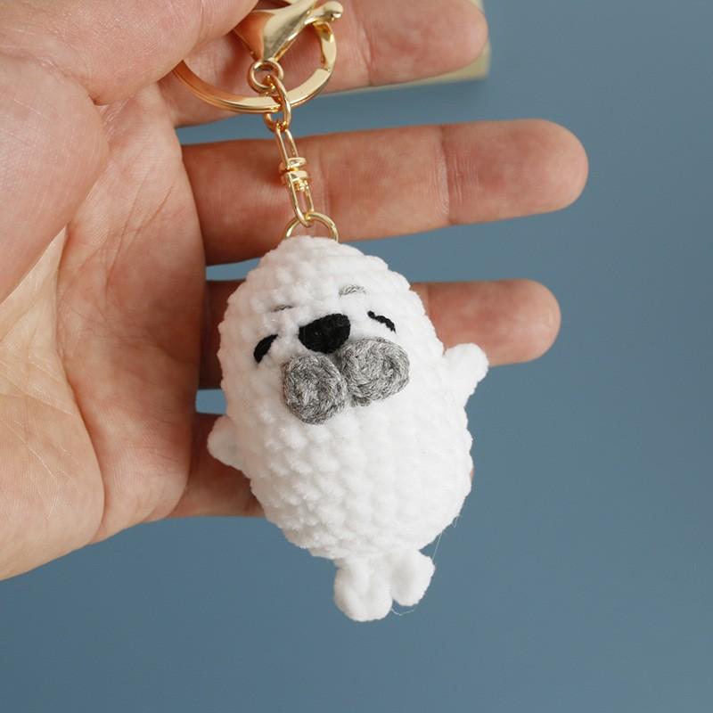 Милые брелоки в виде кукол-тюленей ручной работы, серия морских животных, вязаный крючком брелок для сумки, подвеска, вязаная кукла-тюлень, аксессуары оптом