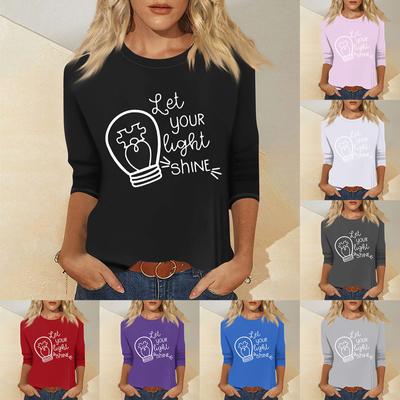 Женская мода повседневный свитер с семью рукавами и принтом ко Дню святого Валентина