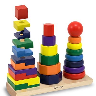 Melissa & Doug MD0567 Радужный набор для укладки блоков, смешанный, 1 набор, корейские детские товары