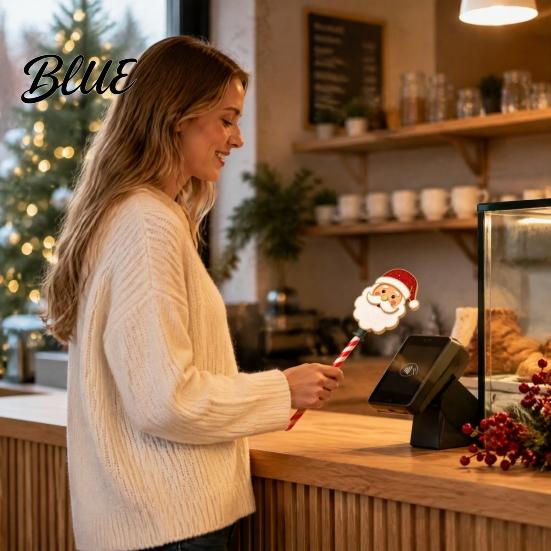 Interactive Payment Accessory Card Holder Wand Cane Candy Christmas Tap-to-Pay Handle Credit Cute Convenient Checkout Wand Santa Snowman Tree
