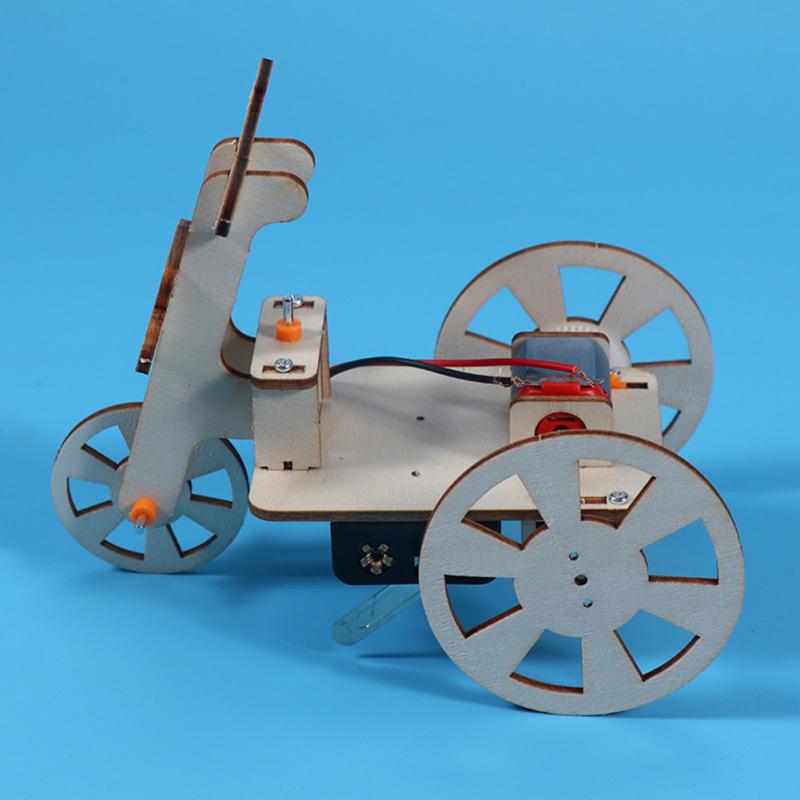 3D Электрический Трехколесный Велосипед Сборная Модель Деревянный Пазл Ручной Работы Механические Игрушки Для Развития Воображения
