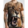 3D Футболка Тигр Лев Мужская Женская Летняя Мода Короткий Рукав С Принтом Животных Крутые Топы Футболки