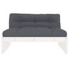 Mid Section Sofa White 120x80 cm Solid Pine Wood