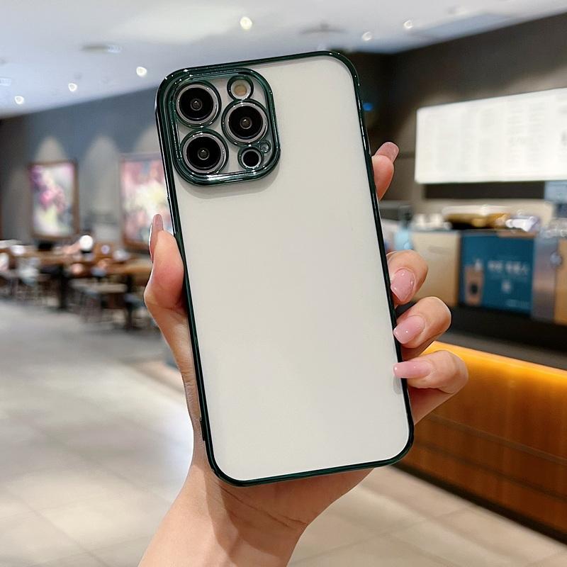 Классический ультратонкий мягкий чехол с квадратной рамкой для iPhone 15 14 Pro 13 12 11 Pro Max 7 Plus XS MAX, прозрачный прозрачный чехол